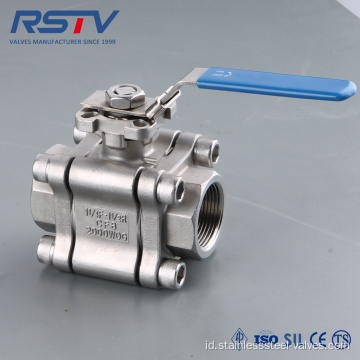 3PC Stainless Steel Threaded Floating 2000WOG Ball Valve